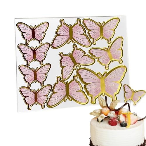 Cake Butterfly Toppers - Papier Schmetterling Glitzerdekoration, Glitzer Cupcake -Picks, Papierkuchen -Topper | Eleganter Papiercupcake -Top -Backzubehör Für Verlobungsfeiern, Urlaubsfeier, Hochzeit von Generic