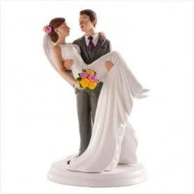 Cake Topper Kleid Schwanz Bräutigam hält Arm Braut von Generic