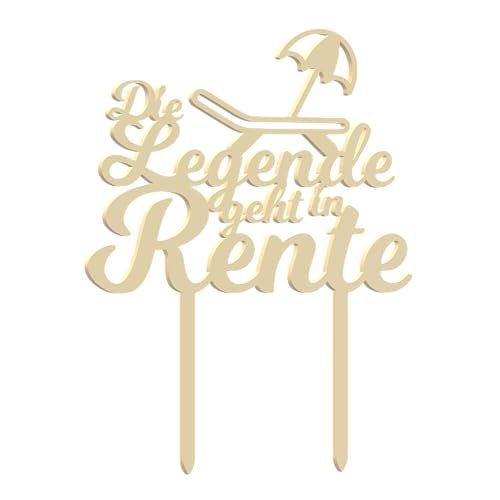 Cake Topper Rente Die Legende geht in Rente (Liegestuhl, Holz) von Generic