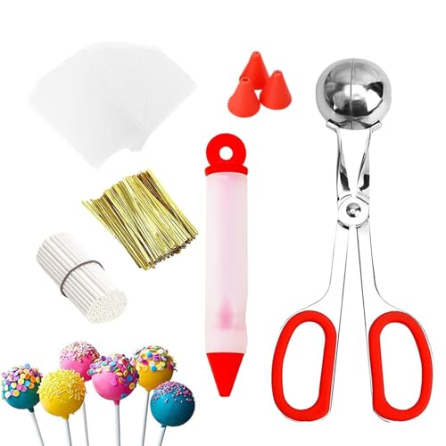 Cakepop-Sticks Und Wrapper-Set, Cake-Pop-Set Für Kinder | Wiederverwendbare Cake-Pops-Werkzeuge – Lustiges Cake-Pop-Dekorationsset, Party-Cake-Pop-Zubehör von Generic