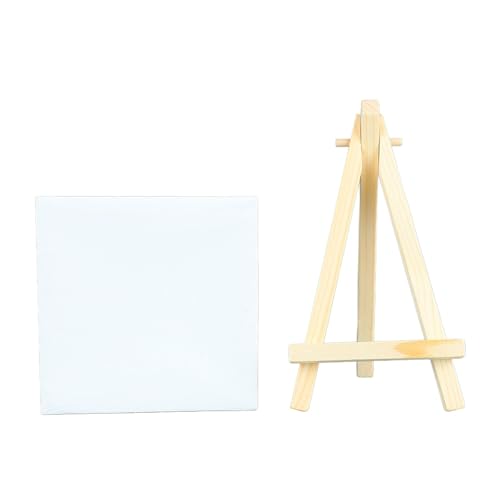 Canvas -Ständer, 10pcs Mini -Staffelei Ständer 5,9 Zoll Hoch 3,1 Zoll Breit Einstellbarer Hang Mini Holz Display Staffelei Tragbare Kunsthandwerksmalerei Trailsel mit Rahmen Holzstrudel für Ölmalerei von Generic