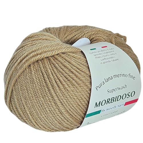 Cappuccino 314 Strickgarn, 100 % Merinowolle, einlaufsicher, zum Häkeln und Stricken, Babywolle, einfarbige Farben, 50 g, 150 m, für Babydecken und vieles mehr von Generic