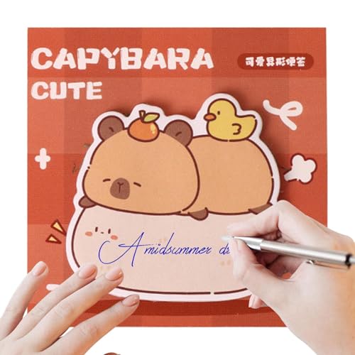 Capybara Notizblock, niedliche Haftnotizen, Cartoon-Capybara-Haftnotizblock | 30 Blatt Memo-Notizblock, abnehmbare Notizbücher für Studenten und Studenten von Generic