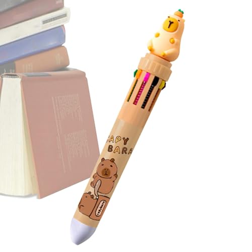 Capybara Pens - Capybara -Kugelschreiber | Multicolor 10-in-1-Rollerballstifte Für Schüler | Schullieferungen Mehrfarbige Rollerballstifte Für Schule, Zuhause, Arbeit, Wirtschaft, Journaling Note Nehm von Generic