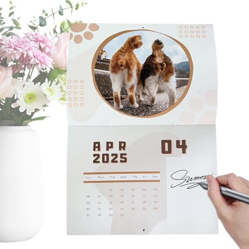 Cat Butthole Kalender 2025 – lustiger Wandkalender 2025, Cat Balls Wandkalender | Lustiger Katzen-Loch-Kalender von 12 Monaten mit 12 extra dicken glänzenden Seiten, einzigartiger Wandkalender von Generic