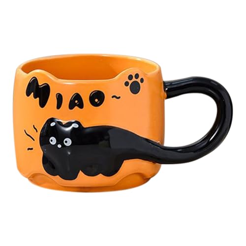 Cat Tug Latte Tassen gestapelt, Katzenkaffeetasse, 380 ml niedlicher dekorativer Keramik-Zeichentisch Cat Tug Latte Tassen gestapelt, Katzenkaffeetasse, 380 ml niedlicher dekorativer Keramik-Zeichentisch von Generic