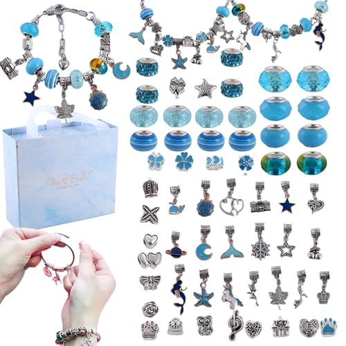 Charm-Armband-Herstellungsset, Armband-Herstellungsset für Mädchen,Stilvolles Schmuckarmband-Schnurmacher-Set, Perlenarmband-Set - Kreatives Perlen-Bastelset für Kinder, Schmuck-Perlenset für Kinder u von Generic