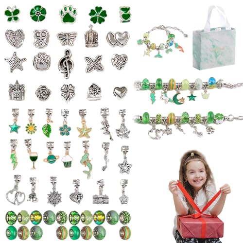 Charm-Armband-Herstellungsset, Armband-Herstellungsset für Mädchen - Kinderschmuck-Herstellungsset, handgefertigtes Perlenarmband-Set,Modisches Perlen-Bastelset für Kinder, Schmuck-Perlenset für Mädch von Generic