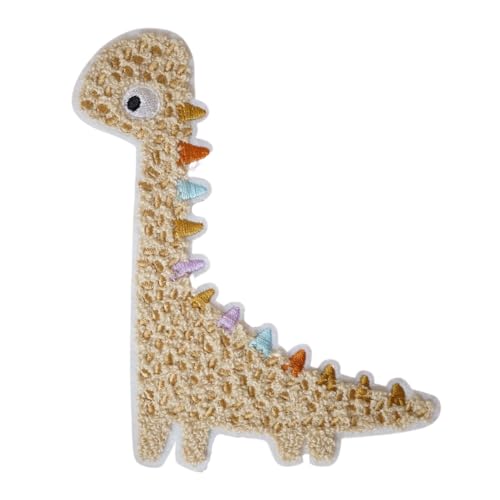 Chenille Patch "Dino Langhals" - Aufnäher, Aufbügler, zum aufbügeln, Bügelbilder, Flicken, Applikation, Verzierung, Dinosaurier, Kinderkleidung von Generic