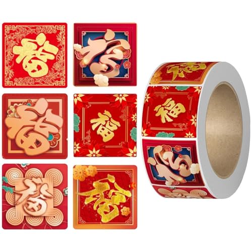 Chinesische -Aufkleber, 300 Pcs Chinesische Neujahrsaufkleber Spring Festival Sealing Labels Aufkleber Für Neujahr Festivalkarten Umschläge Kisten Dekoration von Generic