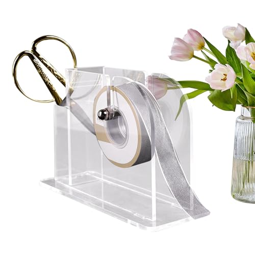 Clear Ribbon Reel Holder - Clear Ribbon Holder Organizer Rack,Multi Use Sticker Roll Dispenser Ribbon Storage Organizer Rack for Wreath Making Supplies von Generic