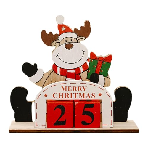 Countdown-Block aus Holz Weihnachten - Schreibtischkalender mit Holzblock, Countdown-Schild für Weihnachtsdekorationen | Weihnachts-Countdown-Kalender von Generic