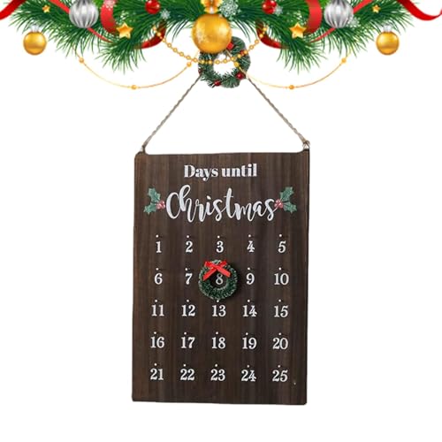 Countdown-Wandschild für Weihnachten - Weihnachtswandschild, Holz-Wandschild, Countdown Weihnachtsdekoration, saisonale Dekoration, Bauernhof-Ornament, Eleganz von Generic