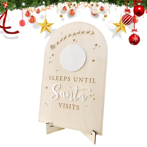 Countdown des Weihnachtskalenders, Weihnachts-Countdown | Adventskalender-Schild aus Holz, robustes Weihnachts-Countdown-Schild, Tischdekoration von Generic