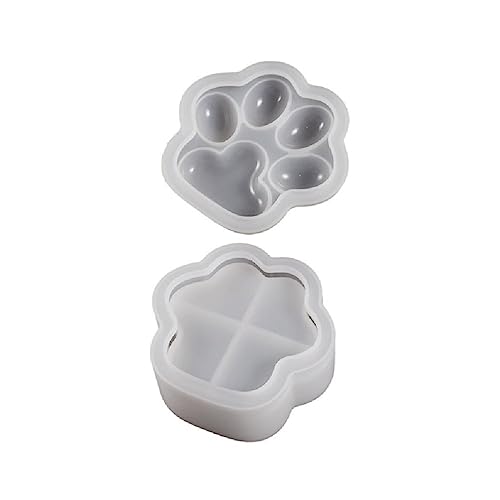 DIY Cat Paw Shaped Container Silikonform Epoxidharz 3D DIY Box Aufbewahrung Formen Handwerk Herstellung Schmuck Lieferungen Aufbewahrungsbox für Pfoten Katze Formen von Generic