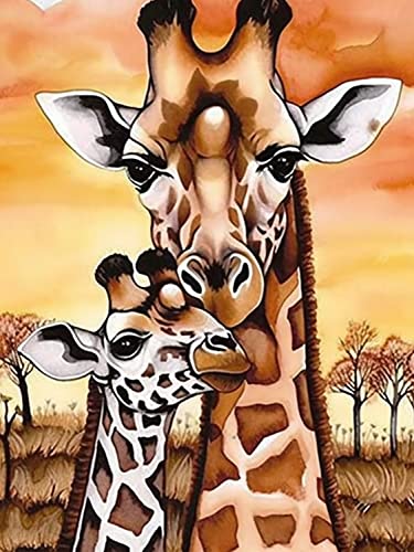 DIY Diamond Painting Bilder Giraffe Runde Vollbohrer, 5D Diamant Malerei Zubehör Tier für Erwachsene Kristall Strass Kunsthandwerk Edelstein Kunst für Büro Home Wall Decor 30x40 cm YC03 von Generic