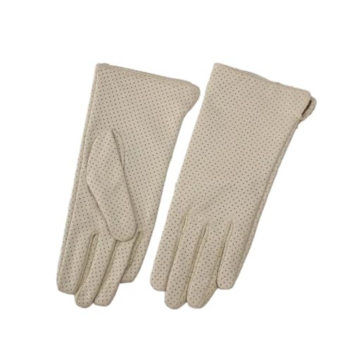 Damen-Handschuhe Aus Schaffell, Netzstoff, Atmungsaktives Seidenfutter, Fahr-Lederhandschuhe von Generic