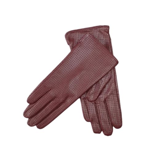 Damen-Handschuhe Aus Schaffell, Netzstoff, Atmungsaktives Seidenfutter, Fahr-Lederhandschuhe von Generic