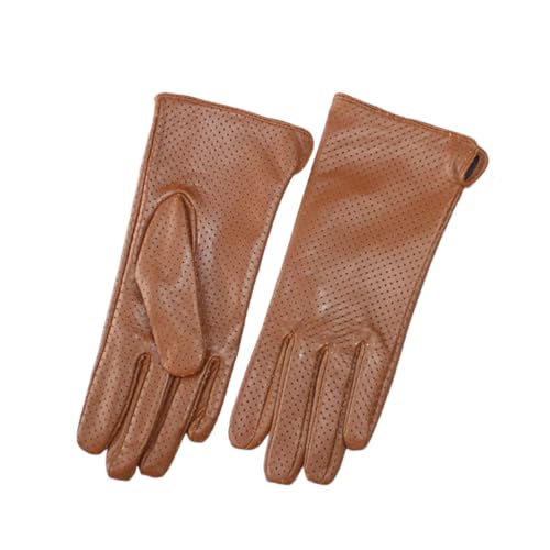 Damen-Handschuhe Aus Schaffell, Netzstoff, Atmungsaktives Seidenfutter, Fahr-Lederhandschuhe von Generic