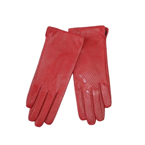 Damen-Handschuhe Aus Schaffell, Netzstoff, Atmungsaktives Seidenfutter, Fahr-Lederhandschuhe von Generic