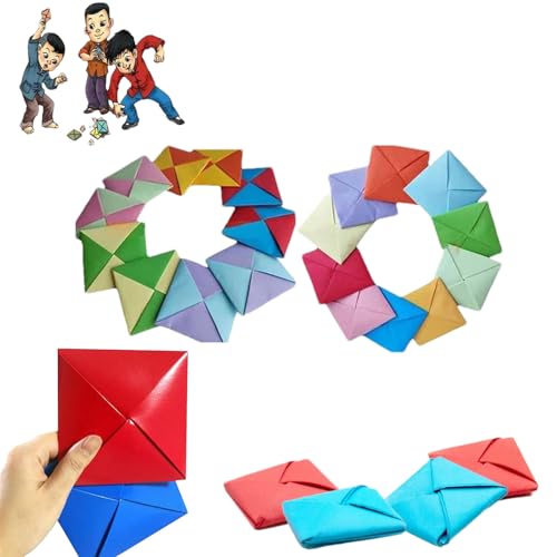 Ddakji Game, Ddakji Korean Game, Korean Folk Game Set, Korean Traditional Play Game, Ddakji Paper Flip Toy Game, Cardboard Hiting Paper Game (30 pcs) von Generic