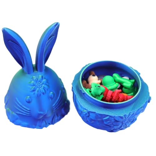 Dekorative Ostereier, Hasen -Ostereier | Dekorative 3D -gedruckte Eiersuche,Leere Osterspielzeug, Tierzappwerksspielzeug, Osterkorb Stuffers, Osterhome Desk Decor für Kinder von Generic