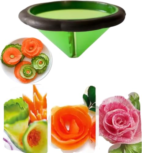 Dekorative Spirale Blumen Gemüseschäler, Edelstahl Küchenwerkzeug für Karotten und Gurken, Obst und Gemüse, Grün, Shacutery Board Küche Essential von Generic