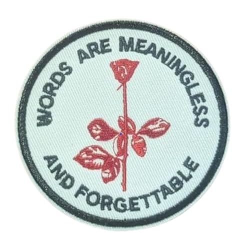 Generic Depeche Patch Words are Meaningless and Forgetable Enjoy The Silence DM Violator Rose Lyrics 80s Music Rock Goth Synthpop Embroidered Iron On Round Patch 7.6 cm", Regular von Generic