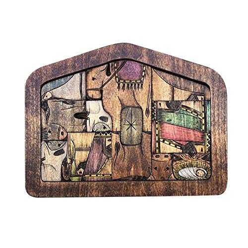 Design Krippe Holzspiel mit Puzzles aus gebranntem Holz für Puzzledekoration und Aufhänger Schubladenbox Transparent (Multicolor, One Size) von Generic