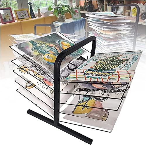 Desktop -Kunst Trocknungsregal Speicher -Rack Space Sparen sparen tragbare Farbträger für Art Studios und Klassenzimmer, 10 Regale Metallstahl Kunstwerke von Generic