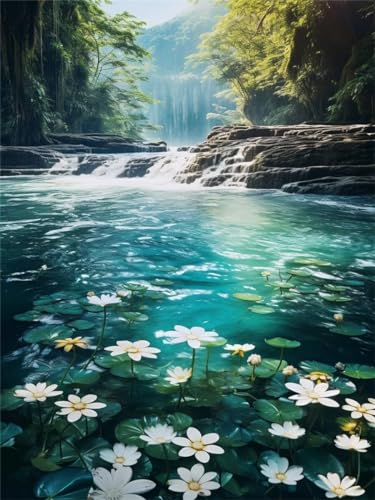 Diamond Painting, 5D Diamant Painting Bilder Groß, Diamond Painting Erwachsene Kinder, Groß Diamond Painting Set, Diamond Painting Bilder, 5D Diamond Painting Grosse Bilder Waterfall 40x50cm von Generic