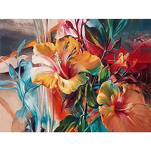 Diamond Painting 5D Diamant Malerei Set für Erwachsene bunte Blumen voller Diamanten Runde Diamant Kunst digitale Malerei 30 x 40 cm von Generic