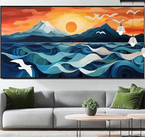 Diamond Painting Abstrakt Diamant Painting Bilder Landschaft, Diamond Painting Groß XXL 140 x 70 cm, Diamant Painting Bilder Erwachsene DIY Diamond Painting Crystal Art Stickerei für Wand Dekor q36 von Generic