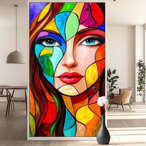 Diamond Painting Abstrakt Diamond Painting Erwachsene Gesicht, 5D Diamant Painting Bilder Full Drill Diamond Painting Kinder, DIY Malen Nach Zahlen Malerei Stickerei Set für Wand Dekor 40 x 90 cm q633 von Generic