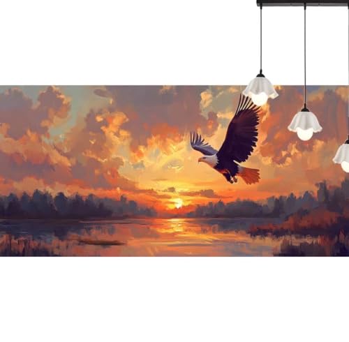 Diamond Painting Adler Diamant Painting Bilder Sonnenuntergang, Diamond Painting Groß XXL 70 x 40 cm, Diamant Painting Bilder Erwachsene DIY Diamond Painting Crystal Art Stickerei für Wand Dekor q564 von Generic