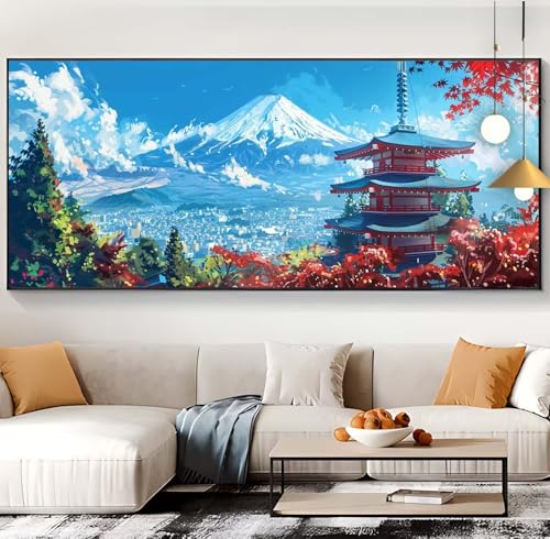 Diamond Painting Architektur Diamond Painting XXL 90x220cm Diamond Painting Erwachsene japanisch Malen Nach Zahlen DIY Mosaikherstellung Diamonds Stickerei Malerei für Home Décor Geschenke Frauen H85 von Generic