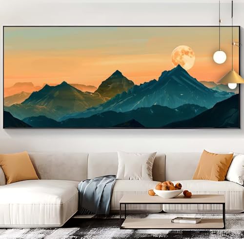 Diamond Painting Berg Diamond Painting XXL 100x240cm Diamond Painting Erwachsene Sonnenuntergang Malen Nach Zahlen DIY Mosaikherstellung Diamonds Stickerei Malerei für Home Décor Geschenke Frauen J33 von Generic