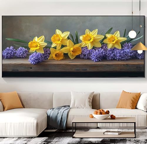 Diamond Painting Blume Diamond Painting XXL 100x240cm Diamond Painting Erwachsene Gelb Malen Nach Zahlen DIY Mosaikherstellung Diamonds Stickerei Malerei Sets für Home Décor Geschenke für Frauen F9 von Generic