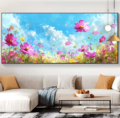 Diamond Painting Blume Diamond Painting XXL 100x240cm Diamond Painting Erwachsene Rosa Malen Nach Zahlen DIY Mosaikherstellung Diamonds Stickerei Malerei Sets für Home Décor Geschenke für Frauen J28 von Generic