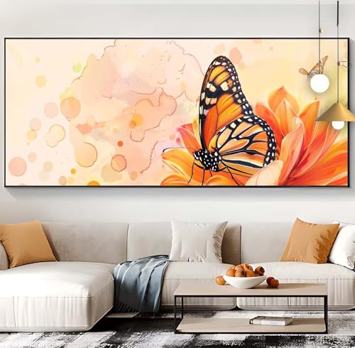 Diamond Painting Blume Diamond Painting XXL 100x240cm Diamond Painting Erwachsene Schmetterling Malen Nach Zahlen DIY Mosaikherstellung Diamonds Stickerei Malerei für Home Décor Geschenke Frauen J11 von Generic