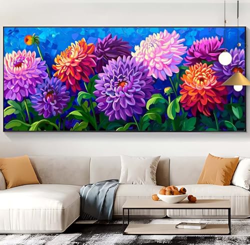 Diamond Painting Blume Diamond Painting XXL 100x300cm Diamond Painting Erwachsene Farbe Malen Nach Zahlen DIY Mosaikherstellung Diamonds Stickerei Malerei Sets für Home Décor Geschenke für Frauen B29 von Generic