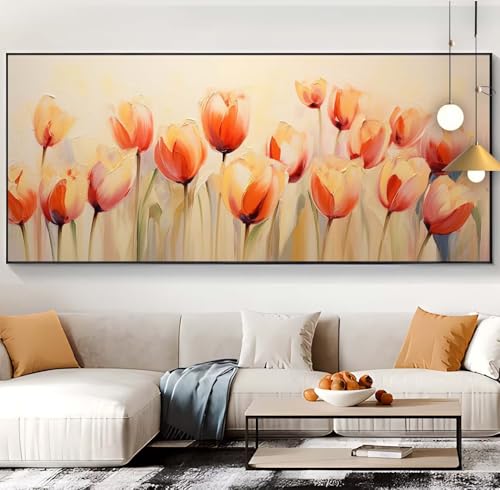 Diamond Painting Blume Diamond Painting XXL 70x180cm Diamond Painting Erwachsene Tulpe Malen Nach Zahlen DIY Mosaikherstellung Diamonds Stickerei Malerei Sets für Home Décor Geschenke für Frauen G44 von Generic