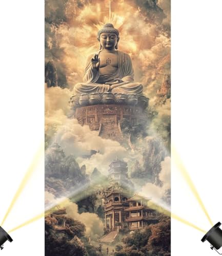 Diamond Painting Buddha Diamant Painting Bilder Kinder Weinlese Malen nach Zahlen Erwachsene, DIY Bastelset Diamant Malerei Kunst Strass Mosaic Stickerei Kits Home Wand Decor Geschenke 60 x 30 cm F881 von Generic