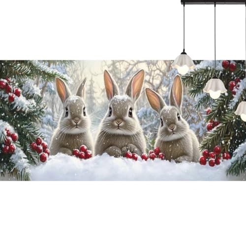 Diamond Painting Bunny Diamant Painting Bilder Winterlandschaft, Diamond Painting Groß XXL 160 x 80 cm, Diamant Painting Bilder Erwachsene DIY Simple Diamond Painting Crystal Art für Wand Dekor q534 von Generic