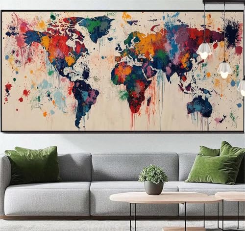 Diamond Painting Bunt Diamant Painting Bilder Weltkarte, Diamond Painting Groß XXL 180 x 90 cm, Diamant Painting Bilder Erwachsene DIY Simple Diamond Painting Crystal Art Stickerei für Wand Dekor q104 von Generic