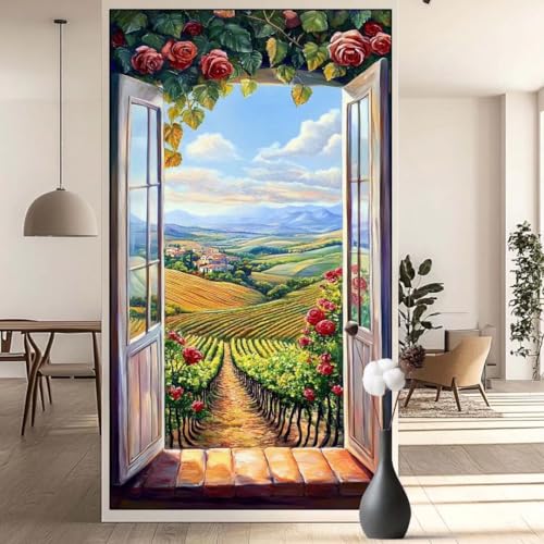 Diamond Painting Dorf Diamond Painting Erwachsene Vintage, 5D Diamant Painting Bilder Full Drill Diamond Painting Kinder, DIY Malen Nach Zahlen Diamant Kunst Malerei Set für Wand Dekor 40 x 70 cm q639 von Generic