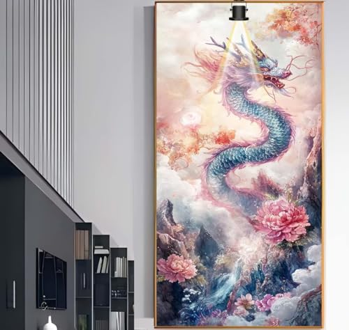 Diamond Painting Drache Diamant Painting Bilder Kinder Fantasie Malen nach Zahlen Erwachsene, DIY Bastelset Diamant Malerei Kunst Strass Mosaic Stickerei Kits Home Wand Decor Geschenke 60 x 30 cm F991 von Generic