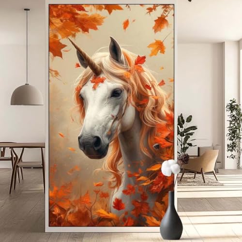 Diamond Painting Einhorn Diamond Painting Erwachsene Herbst, 5D Diamant Painting Bilder Full Drill Diamond Painting Kinder, DIY Malen Nach Zahlen Diamant Kunst Malerei Set für Wand Dekor 40x70 cm q703 von Generic