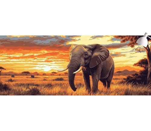 Diamond Painting Elefant Diamond Painting Erwachsene Landschaft Daiments Malerei Stickerei Kreuzstich Set,5D DIY Full Diamant Mosaikherstellung Bastelset Aesthetic für Wanddekorationen 30x60cm mb-109 von Generic