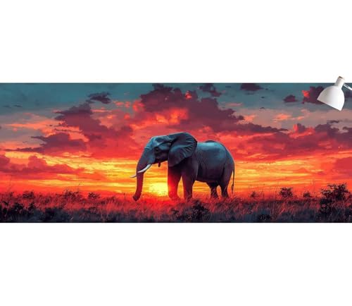 Diamond Painting Elefant Diamond Painting Erwachsene Sonnenuntergang Daiments Malerei Kreuzstich Set,DIY Full Diamant Malerei Mosaikherstellung Bastelset Aesthetic für Wanddekorationen 30x60cm mb-113 von Generic